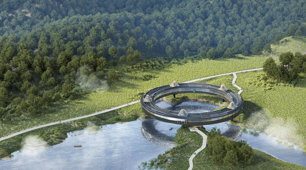 BIM Architecture | Wind and Rain Ring House - Design Scheme for Zhoubei Village Cultural Complex in Sanjiang County/Outsiders' Architecture