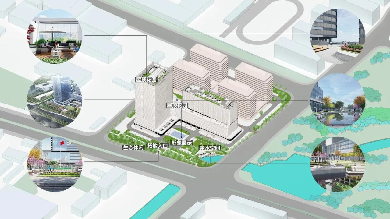 BIM Architecture | Leading Pharmaceutical Company Park style Headquarters Office · Shangyao Changyao Business Center/Jianhe Building