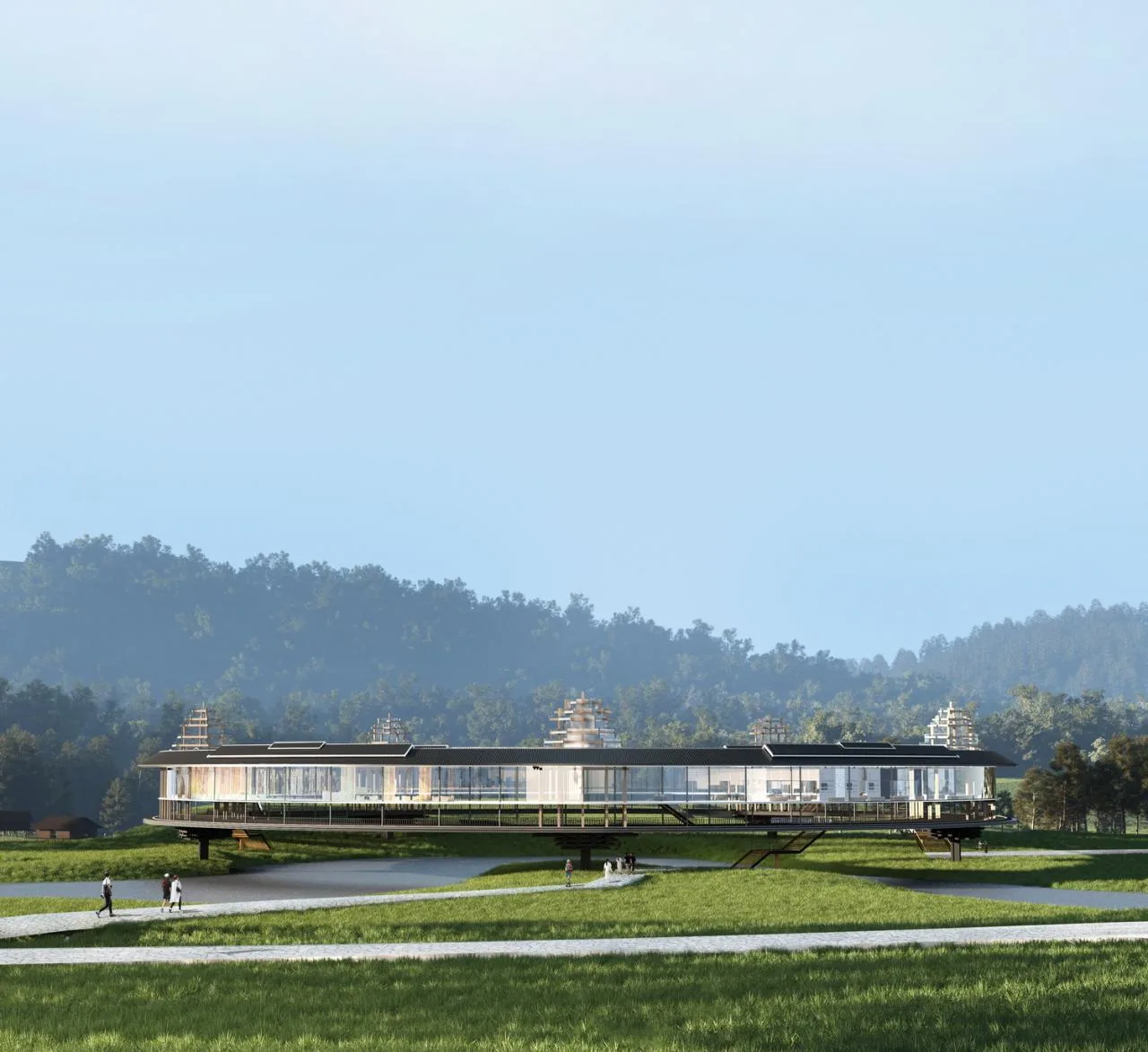 BIM Architecture | Wind and Rain Ring House - Design Scheme for Zhoubei Village Cultural Complex in Sanjiang County/Outsiders' Architecture