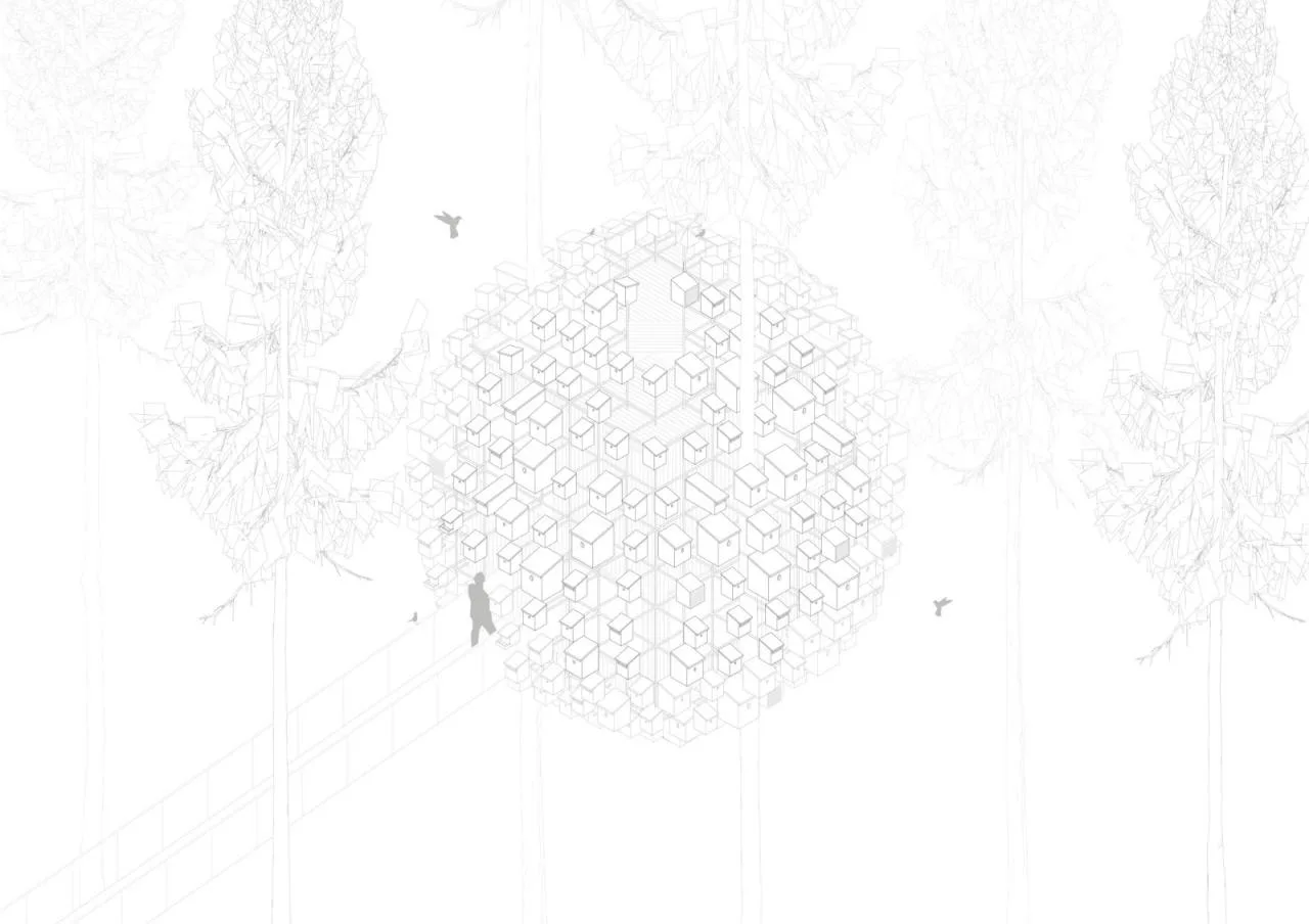 BIM Architecture | Tree Top Hotel 'Biosphere'/BIG