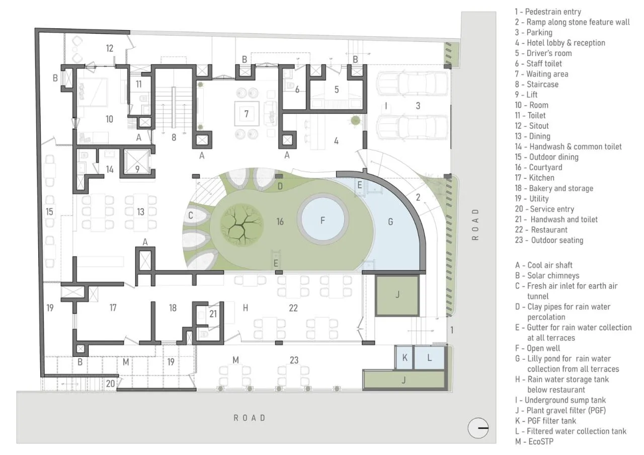 BIM Architecture | Local Materials and Traditional Craftsmanship, Sunyata Eco Hotel/Design Kacheri