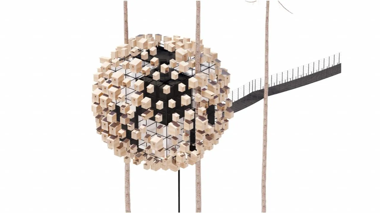 BIM Architecture | Tree Top Hotel 'Biosphere'/BIG