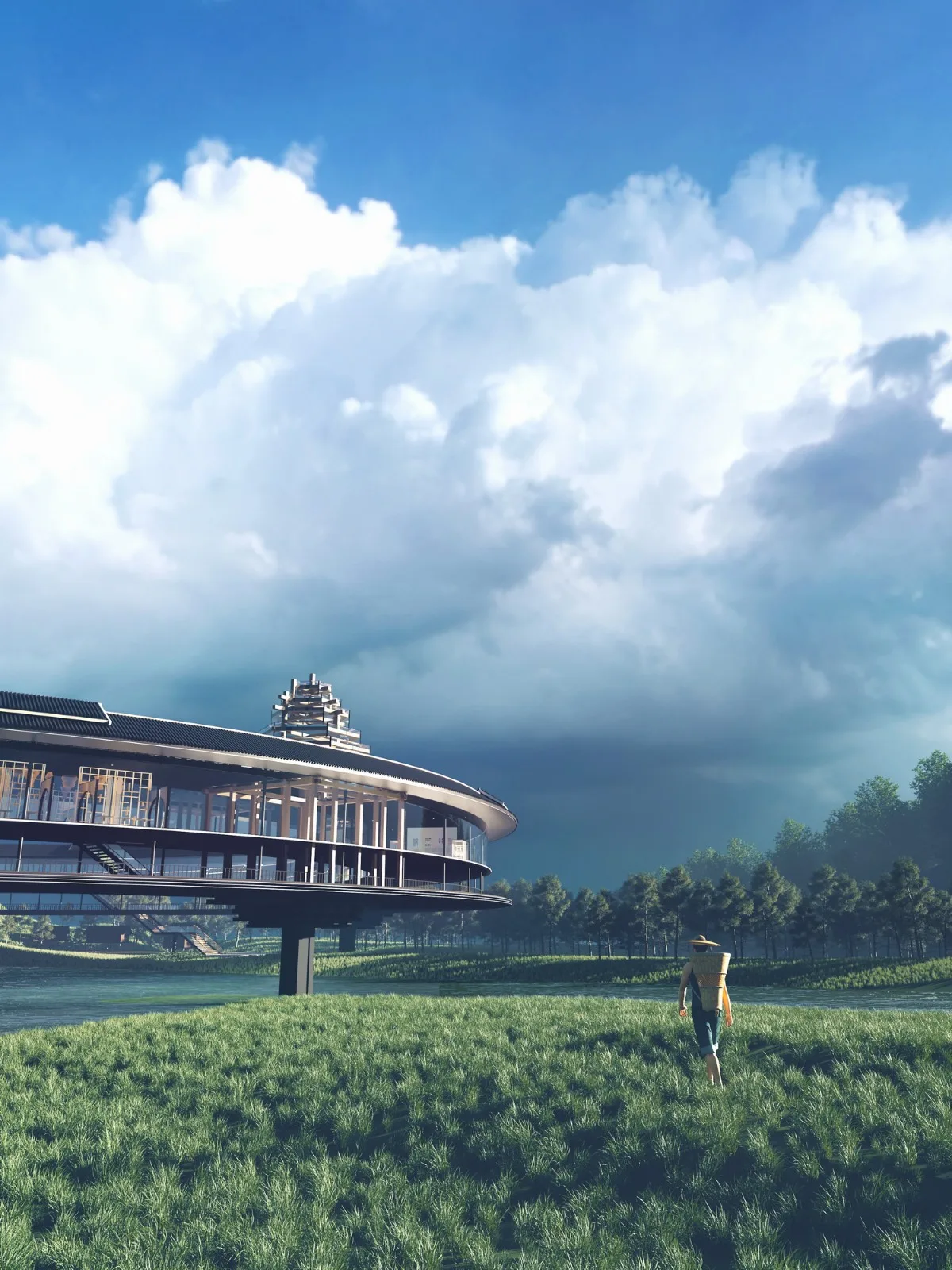 BIM Architecture | Wind and Rain Ring House - Design Scheme for Zhoubei Village Cultural Complex in Sanjiang County/Outsiders' Architecture
