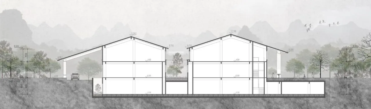 BIM Architecture | Creating 'Negative Space' between Mountains and Rivers - Tashan Guild Hall/UA You'an Design for Lijiang Cultural Tourism Resort