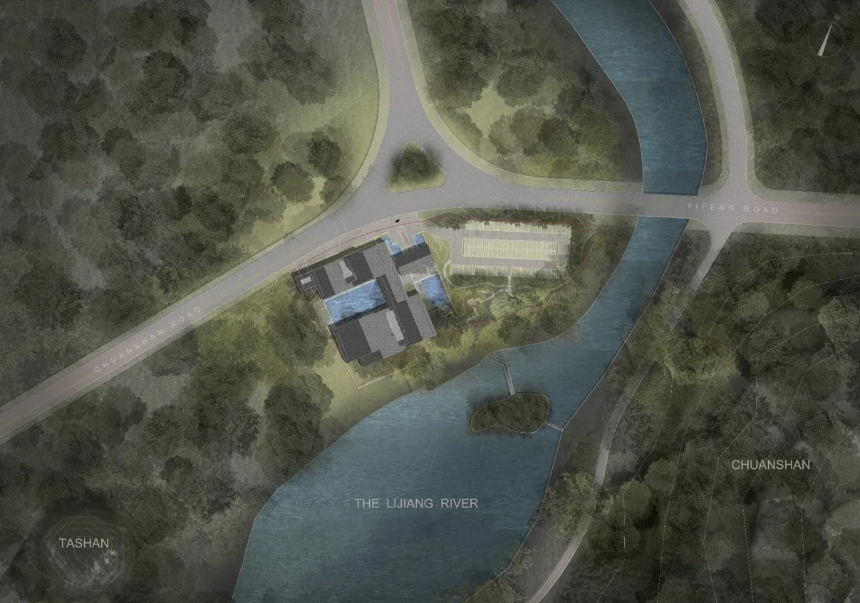 BIM Architecture | Creating 'Negative Space' between Mountains and Rivers - Tashan Guild Hall/UA You'an Design for Lijiang Cultural Tourism Resort