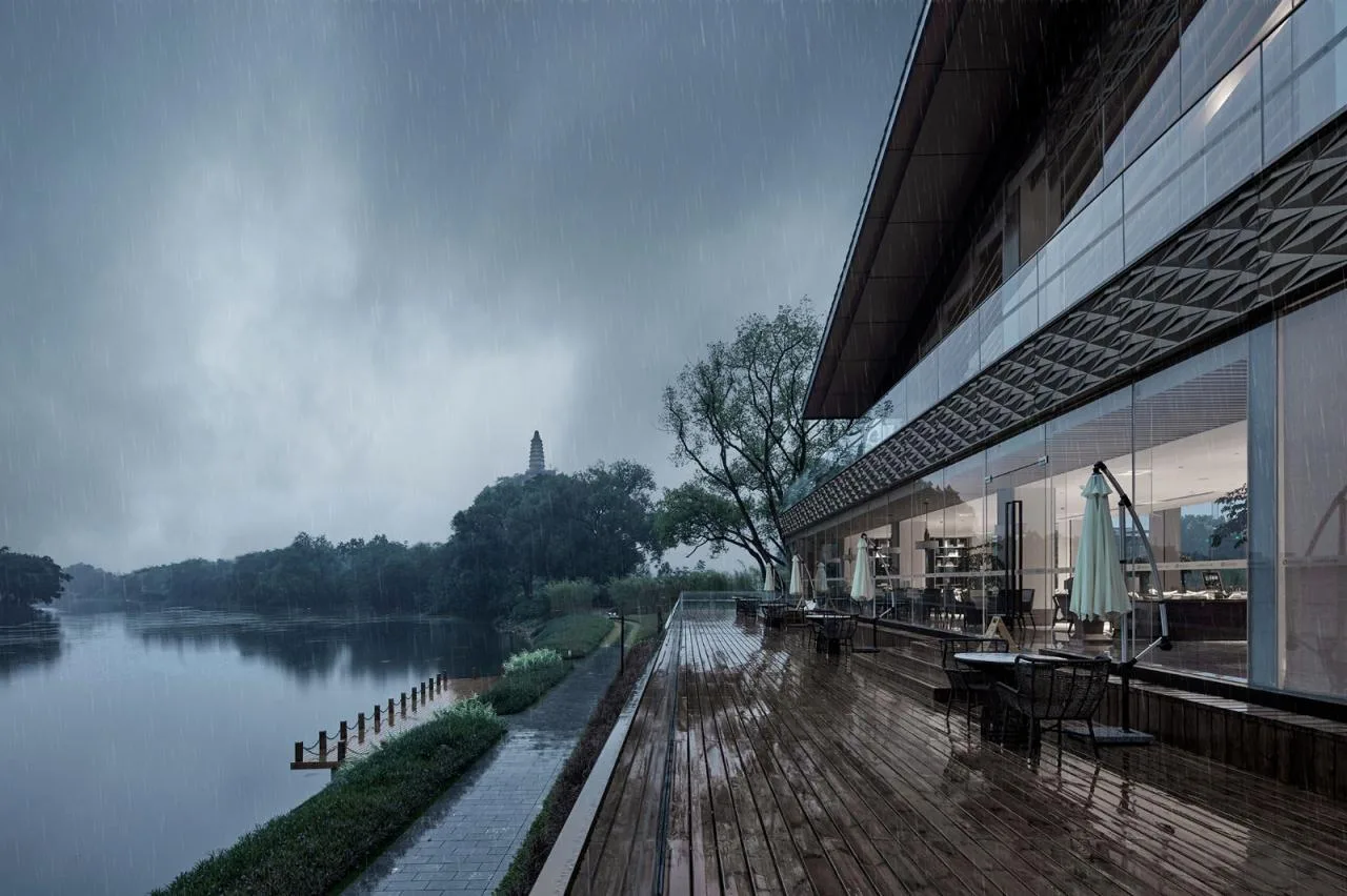 BIM Architecture | Creating 'Negative Space' between Mountains and Rivers - Tashan Guild Hall/UA You'an Design for Lijiang Cultural Tourism Resort