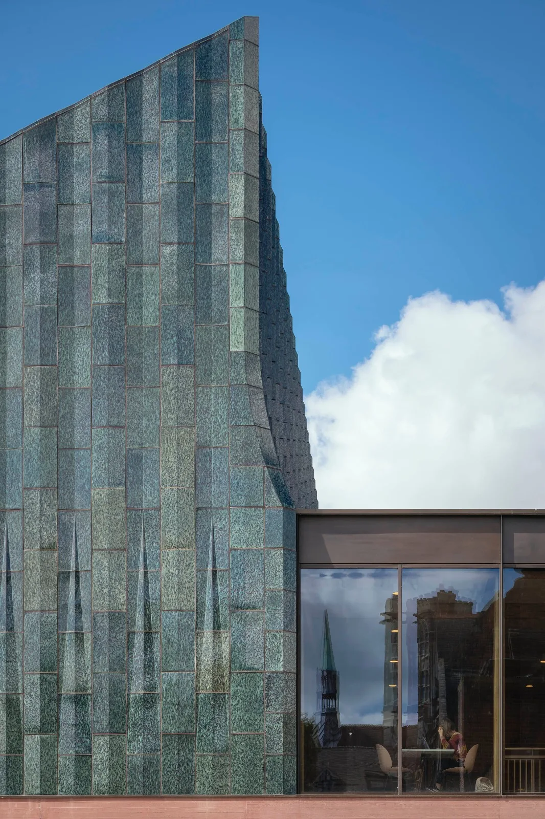 BIM Architecture | Retro Green Glaze, Cambridge University Canteen/Feilden Fowler