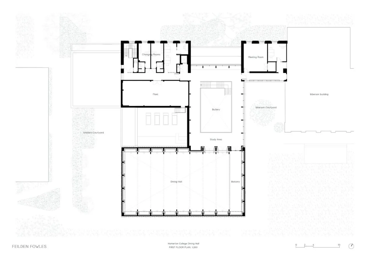BIM Architecture | Retro Green Glaze, Cambridge University Canteen/Feilden Fowler