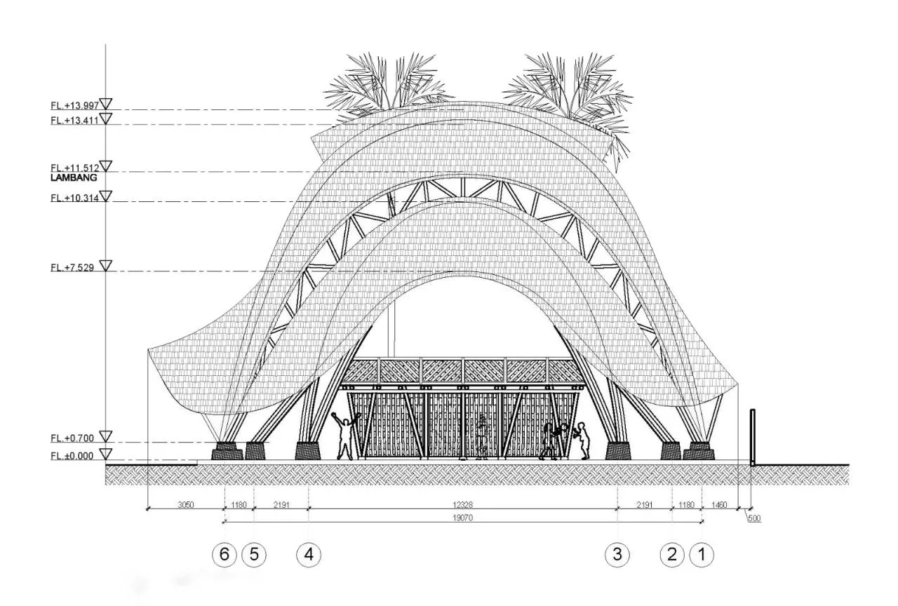 BIM Architecture | Minimum Structure Maximum Space, Bamboo Installation "Arc"/IBUKU