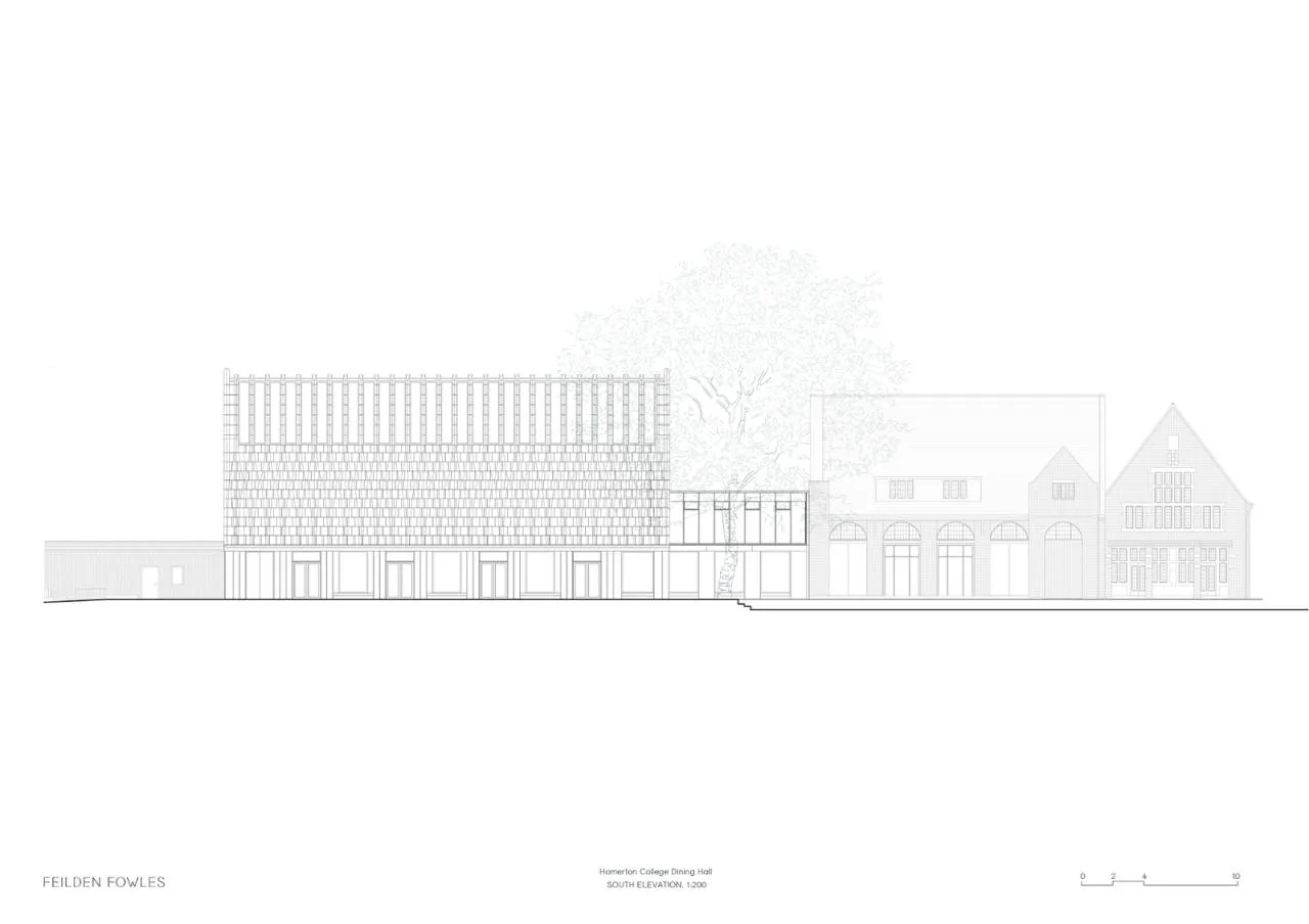 BIM Architecture | Retro Green Glaze, Cambridge University Canteen/Feilden Fowler