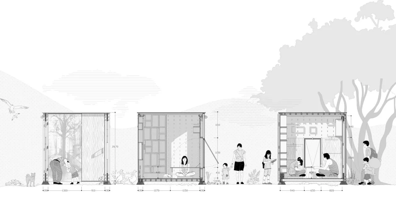 BIM Architecture | Rural Revitalization Mobile Work Cabin - New Bamboo Structure Space Installation/School of Architecture and Urban Planning, Nanjing University