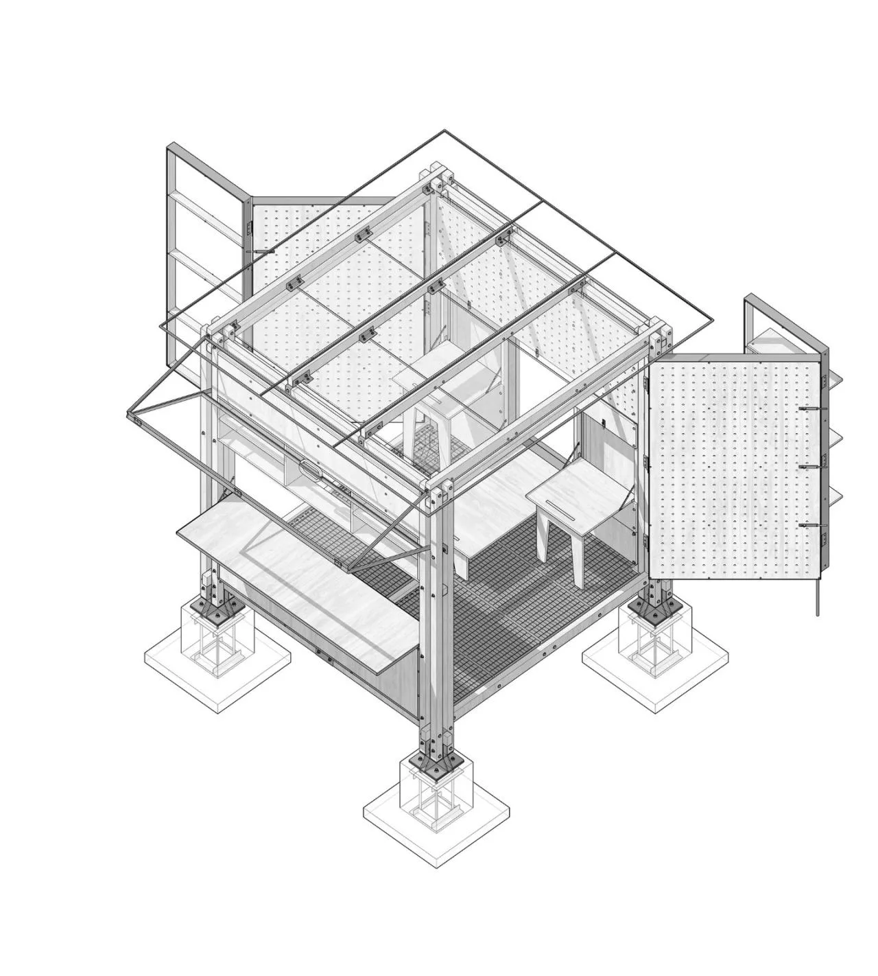 BIM Architecture | Rural Revitalization Mobile Work Cabin - New Bamboo Structure Space Installation/School of Architecture and Urban Planning, Nanjing University
