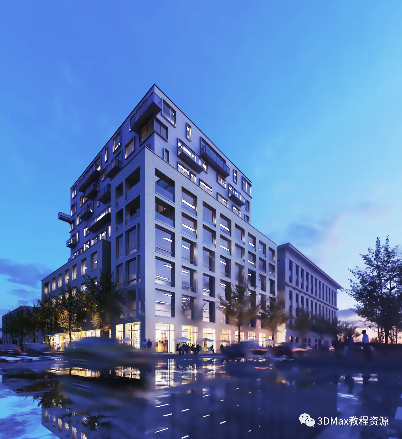 BIM Q&A | How does 3DMax render night scenes? 3DMax Outdoor Night Scene Production Method