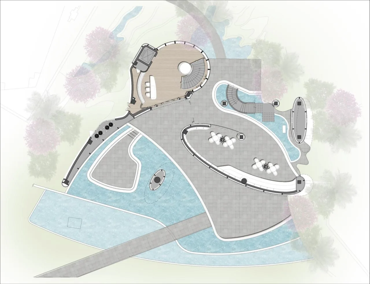 BIM Architecture | Floating Art Residence Boat Mooring in Yanzhu: Chengdu's First Open Golden Land • Luming North Lake/Chengzhi Design