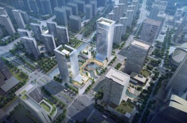 BIM Architecture: Twin Towers Bridging Suzhou High-Speed Rail New City by Jianhe Architecture-BIM WORLD