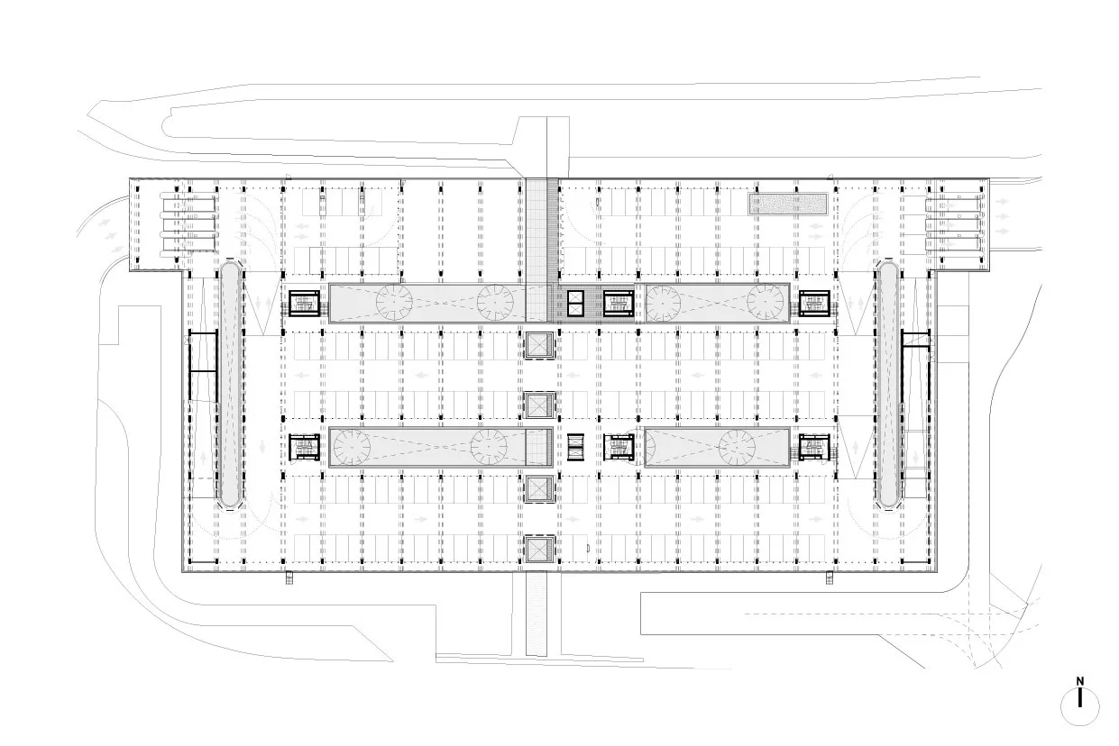 BIM architecture | Park+Ride new model, private transportation+public transportation/HUB