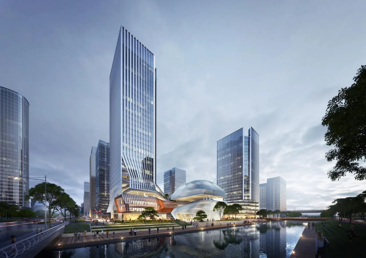 BIM Architecture | Two Bridges Across: Twin Towers of Suzhou High Speed Rail New City/Jianhe Architecture
