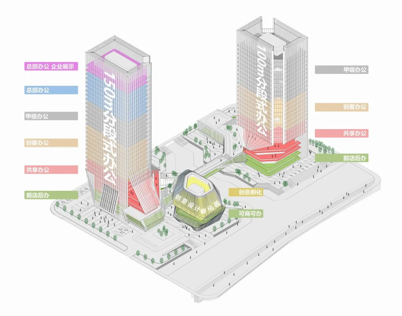 BIM Architecture | Two Bridges Across: Twin Towers of Suzhou High Speed Rail New City/Jianhe Architecture