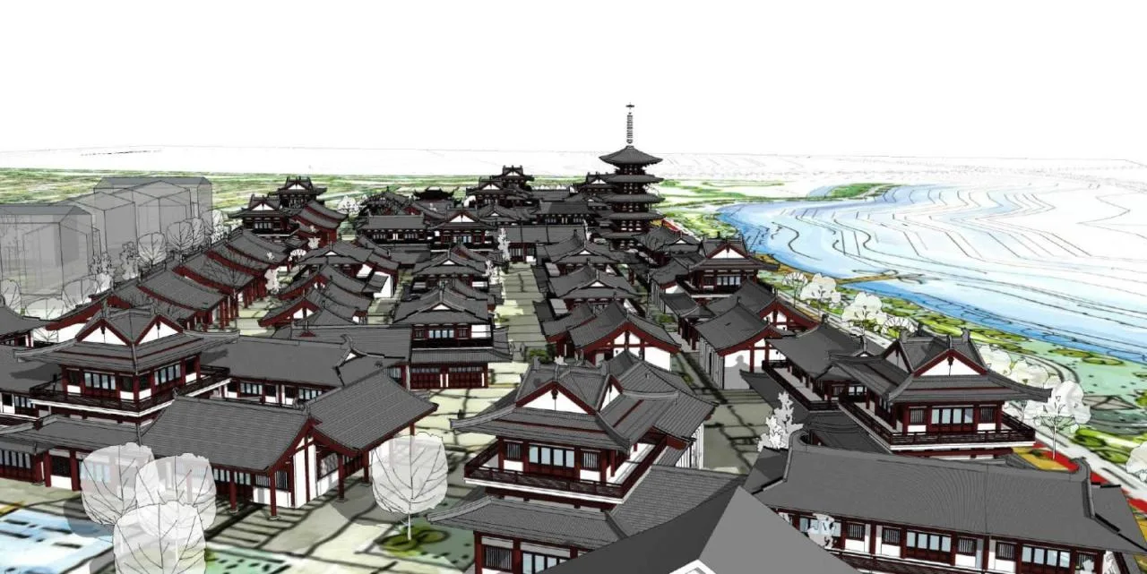 BIM Architecture | New Tang Style Interpretation from a Modern Perspective: Changchun Shimao Lianhua Mountain Cultural and Tourism Town/UA You'an Design