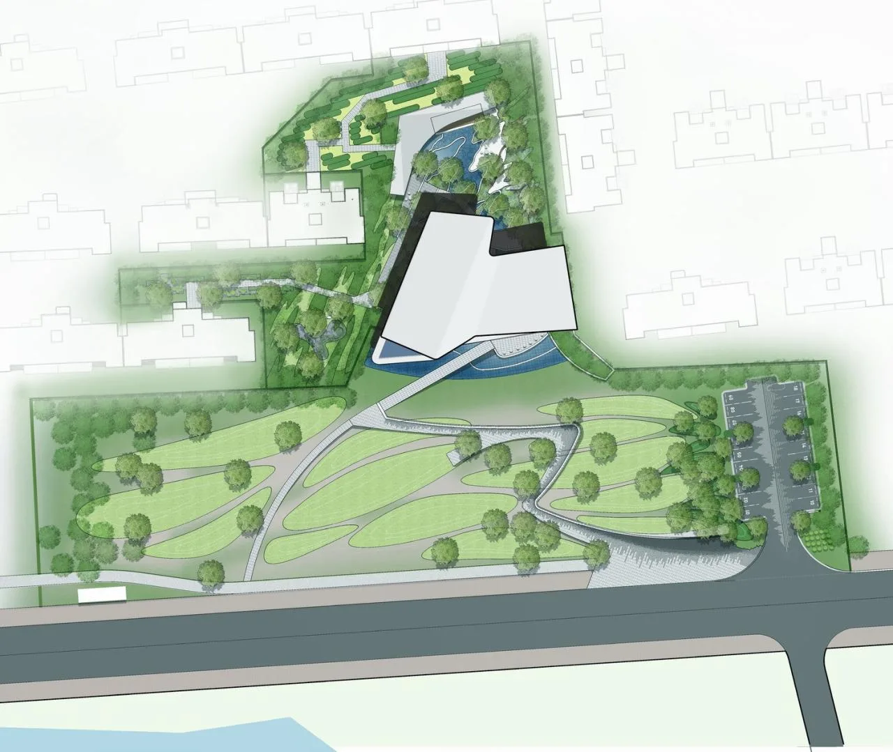 BIM Architecture | Floating Art Residence Boat Mooring in Yanzhu: Chengdu's First Open Golden Land • Luming North Lake/Chengzhi Design