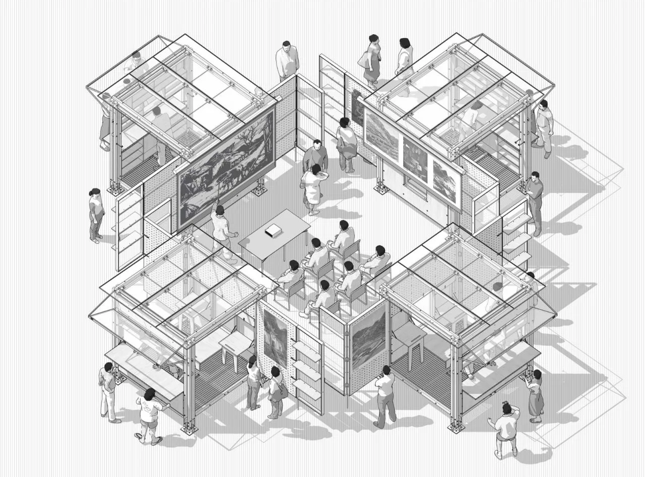 BIM Architecture | Rural Revitalization Mobile Work Cabin - New Bamboo Structure Space Installation/School of Architecture and Urban Planning, Nanjing University