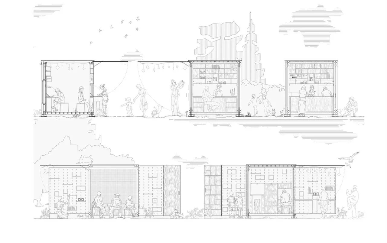 BIM Architecture | Rural Revitalization Mobile Work Cabin - New Bamboo Structure Space Installation/School of Architecture and Urban Planning, Nanjing University