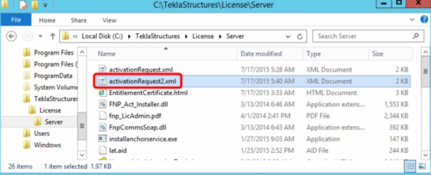 Tekla manual secondary activation step 2