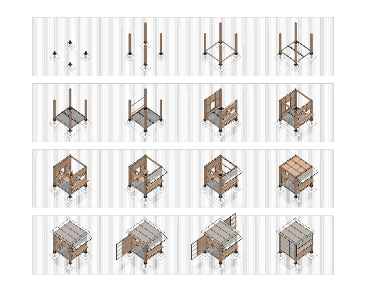 BIM Architecture | Rural Revitalization Mobile Work Cabin - New Bamboo Structure Space Installation/School of Architecture and Urban Planning, Nanjing University