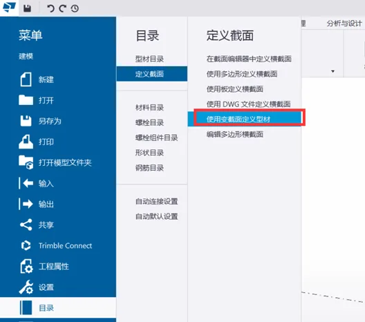 Define variable section profile