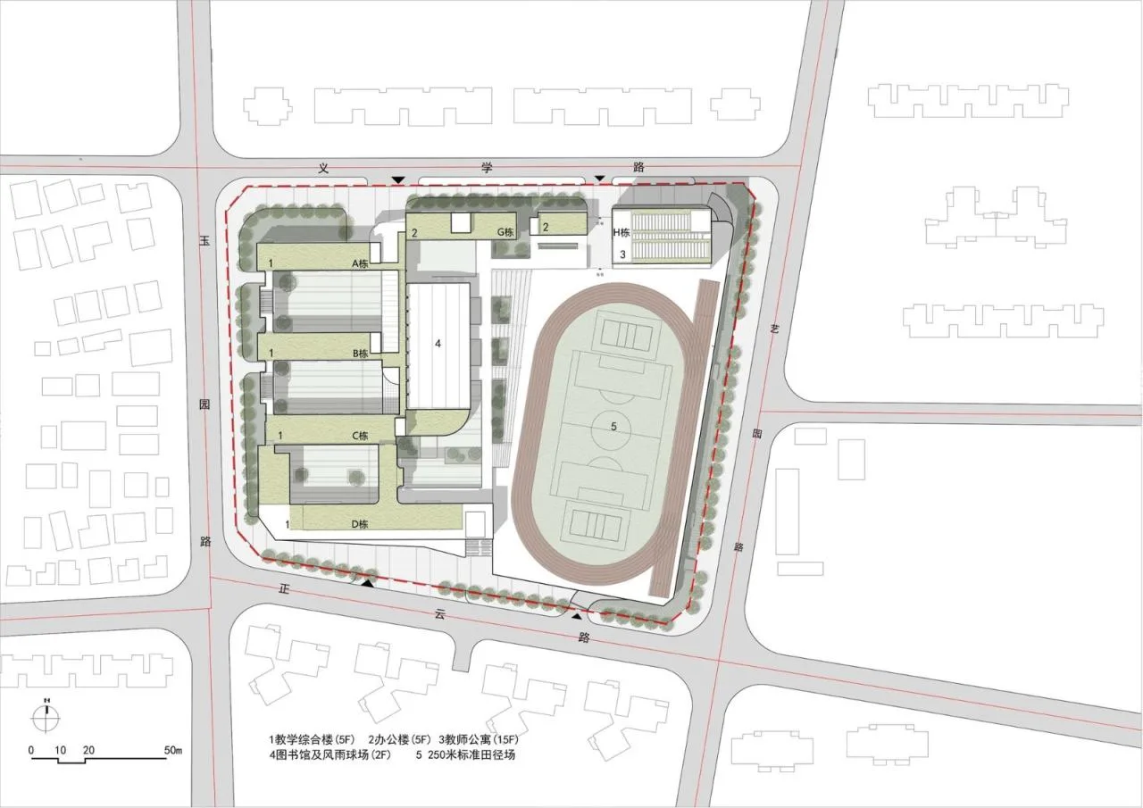 BIM Architecture | Link and Reshaping: Shenzhen Nanshan Qilin Middle School Renovation and Expansion Project/Yuanben Studio