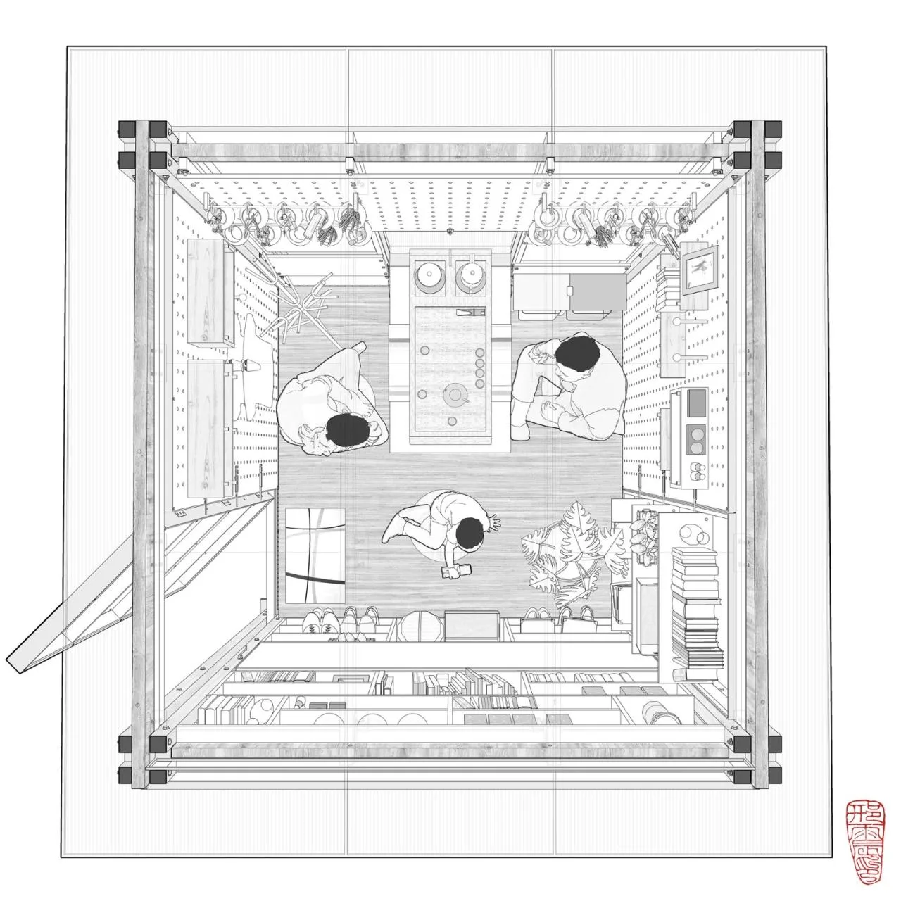 BIM Architecture | Rural Revitalization Mobile Work Cabin - New Bamboo Structure Space Installation/School of Architecture and Urban Planning, Nanjing University