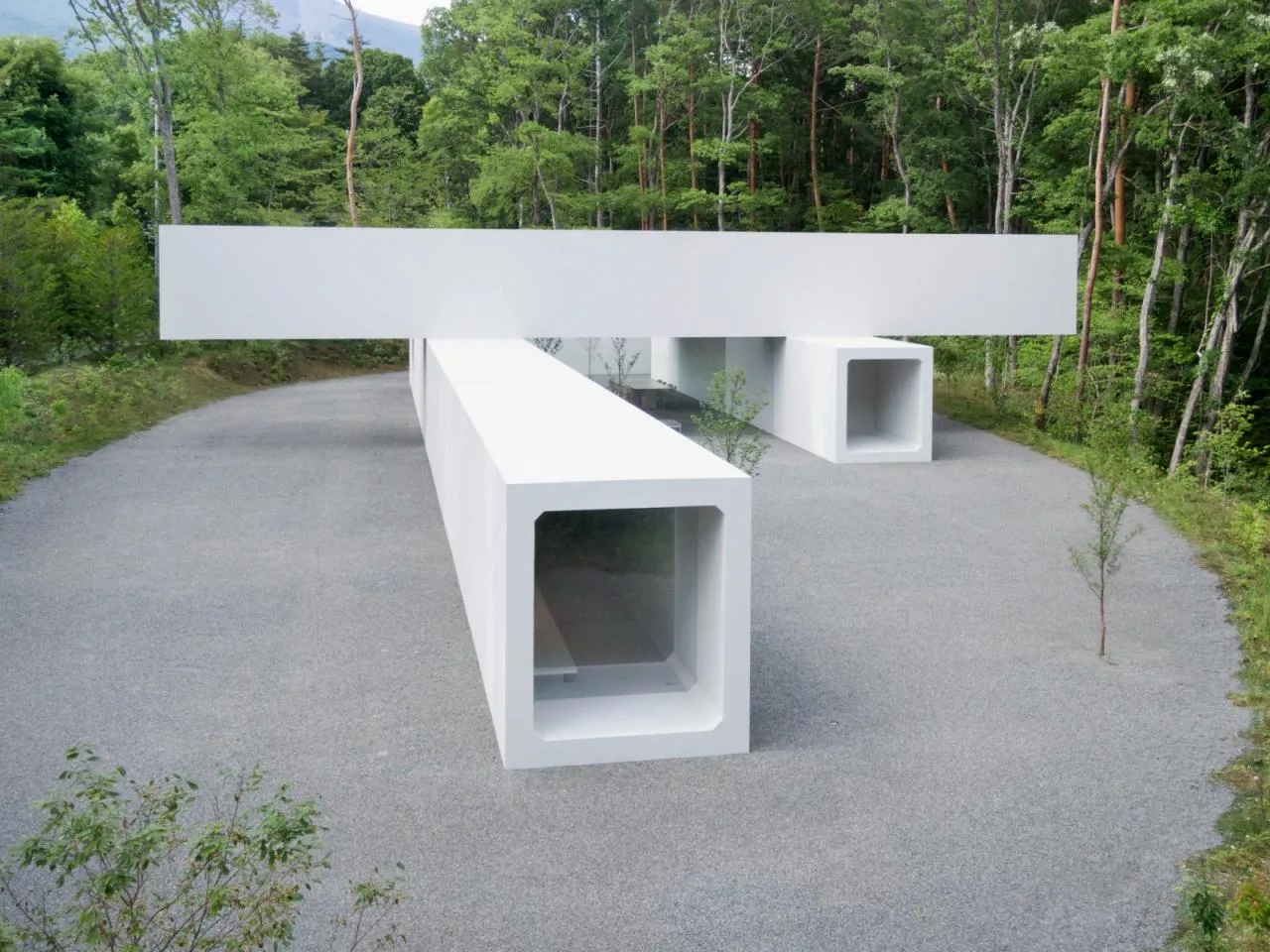 BIM Architecture | Japan Nagano Minimalist Hotel Culvert, Prefabricated Concrete Tunnel/Nendo
