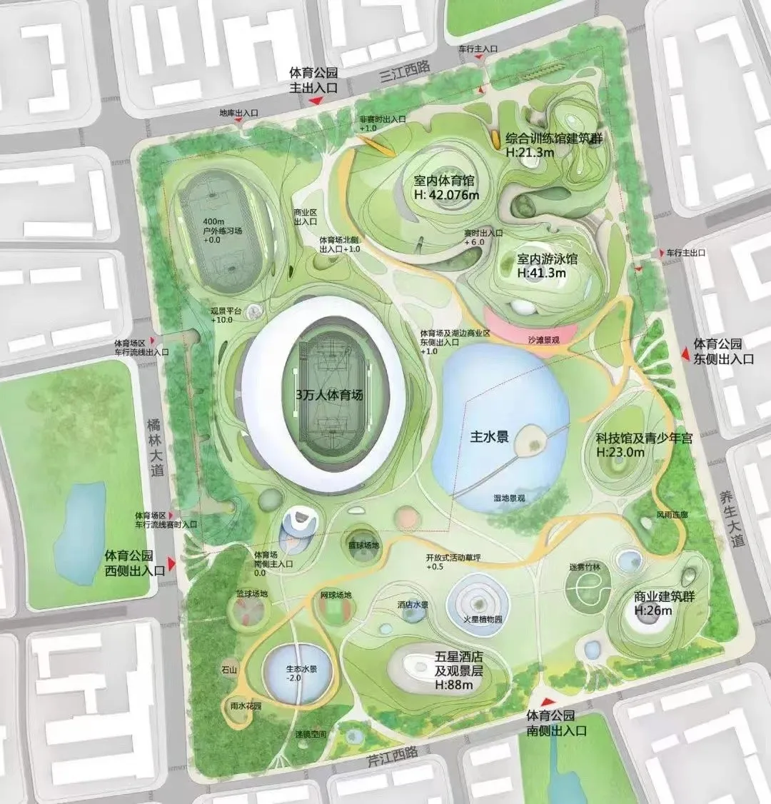 BIM Architecture | Design of the World's Largest Earthly Covered Building Complex: 'Disappearing Stadium'/MAD Ma Yansong