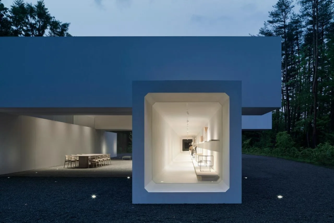 BIM Architecture | Japan Nagano Minimalist Hotel Culvert, Prefabricated Concrete Tunnel/Nendo