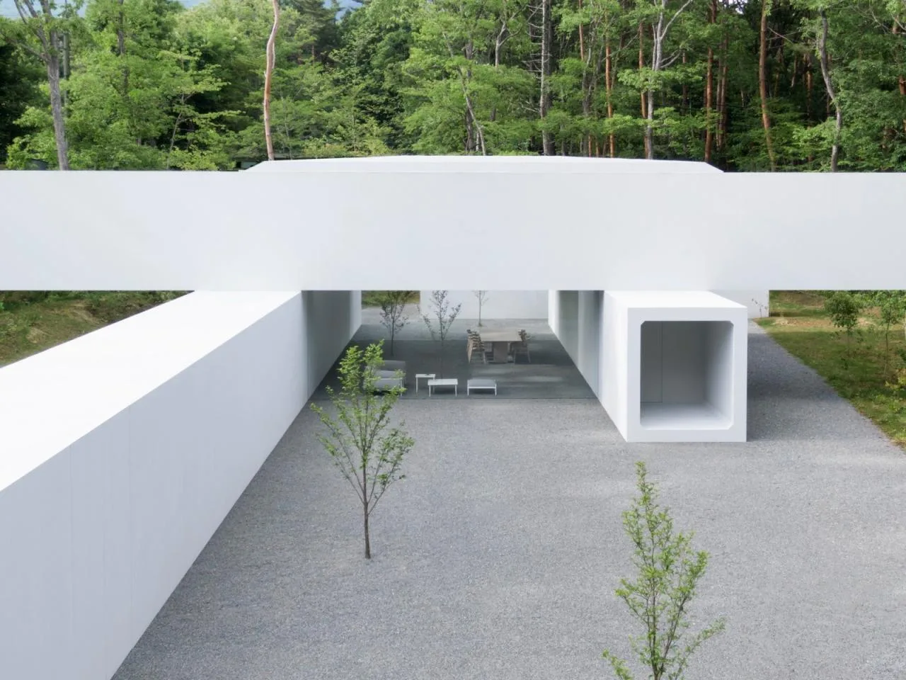 BIM Architecture | Japan Nagano Minimalist Hotel Culvert, Prefabricated Concrete Tunnel/Nendo