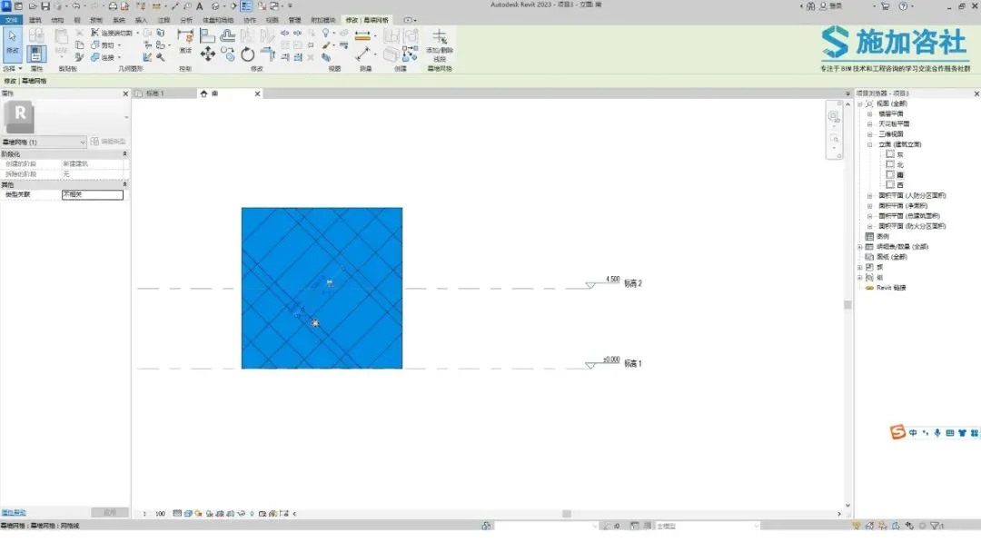 BIM Q&A | How to draw diagonal grids for Revit curtain walls? How to draw non-uniform diagonal curtain wall grids in Revit?