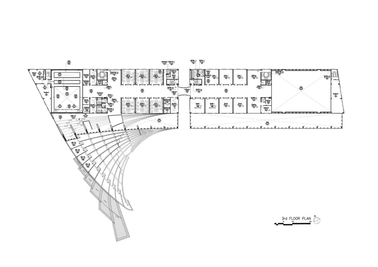 BIM Architecture | Fan shaped Unfolding, SISB/Plan Architect for Thonburi Campus in Thailand