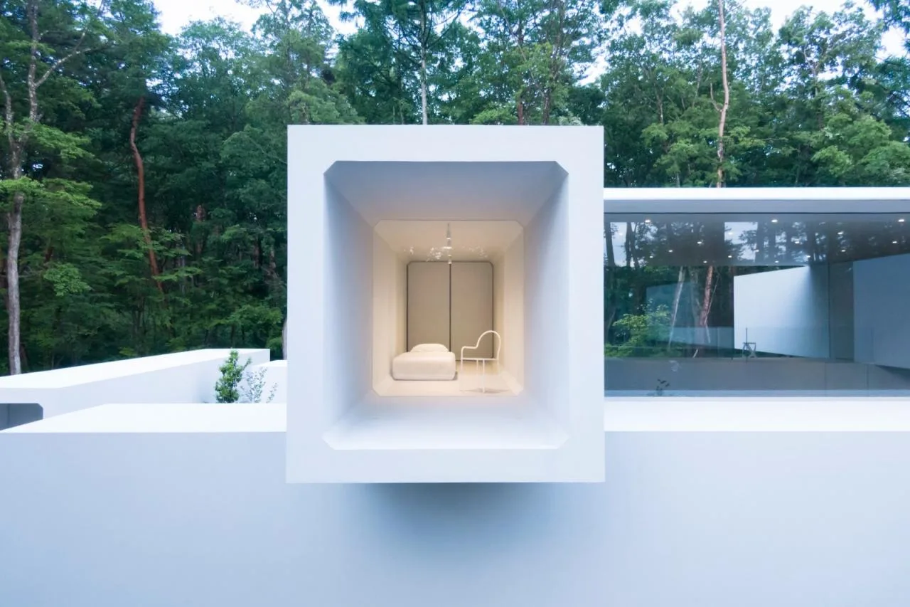 BIM Architecture | Japan Nagano Minimalist Hotel Culvert, Prefabricated Concrete Tunnel/Nendo