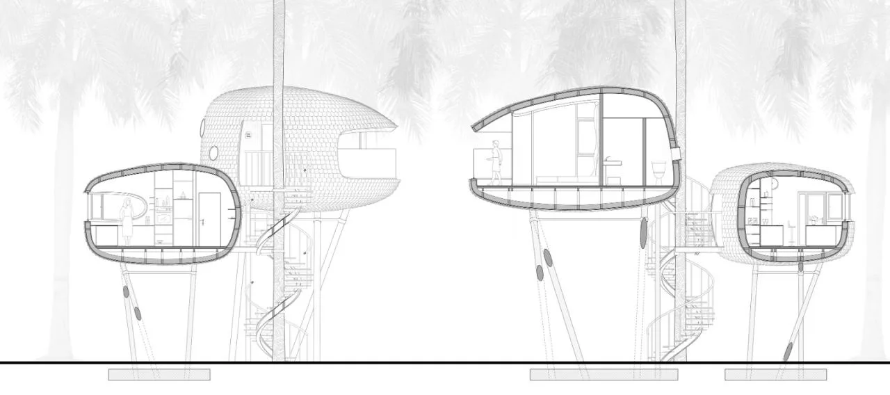 BIM Architecture | Jungle Tree House: Dreaming of Palm Leaves by the Caribbean Sea/Starry Architecture Studio