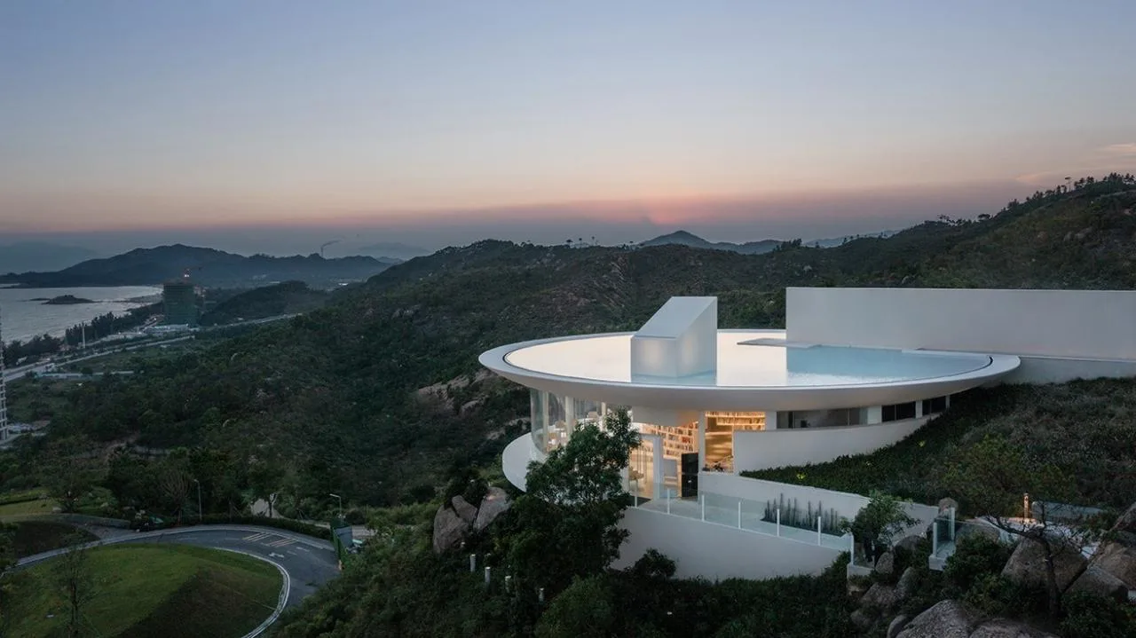 BIM Architecture | Seaside Bookstore on the Cliff: Huizhou Shuangyue Bay Yidrip Water Library/Sanwen Architecture