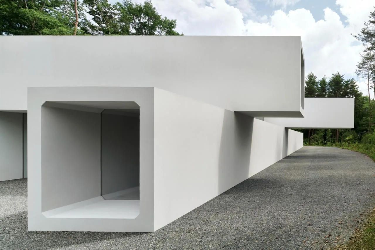 BIM Architecture | Japan Nagano Minimalist Hotel Culvert, Prefabricated Concrete Tunnel/Nendo