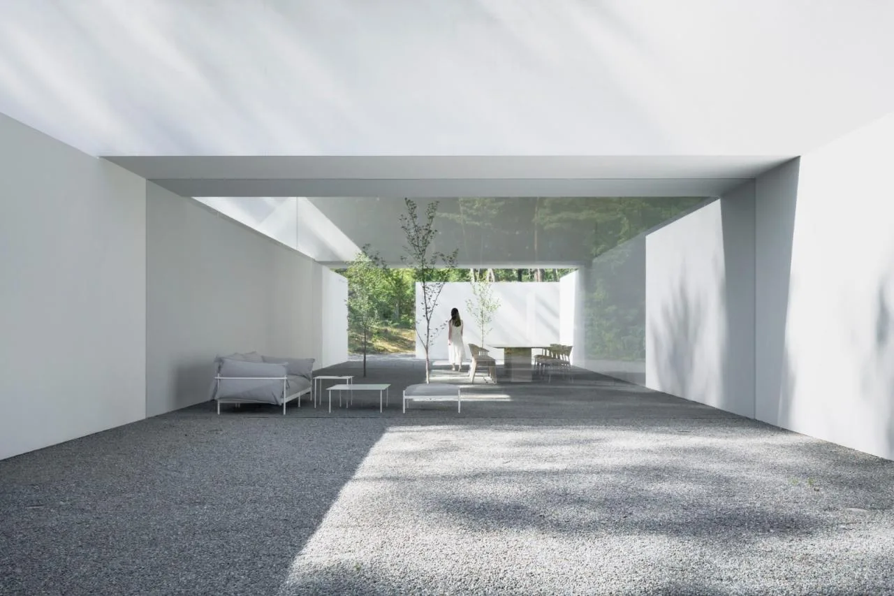 BIM Architecture | Japan Nagano Minimalist Hotel Culvert, Prefabricated Concrete Tunnel/Nendo