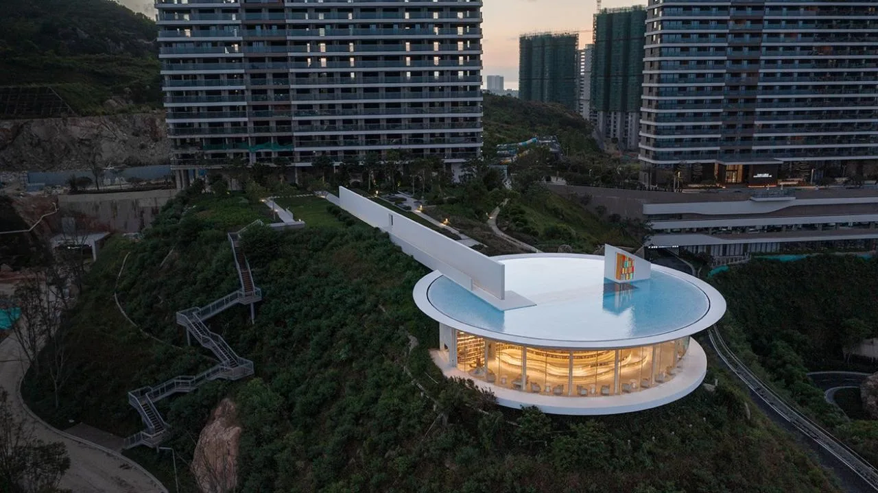 BIM Architecture | Seaside Bookstore on the Cliff: Huizhou Shuangyue Bay Yidrip Water Library/Sanwen Architecture