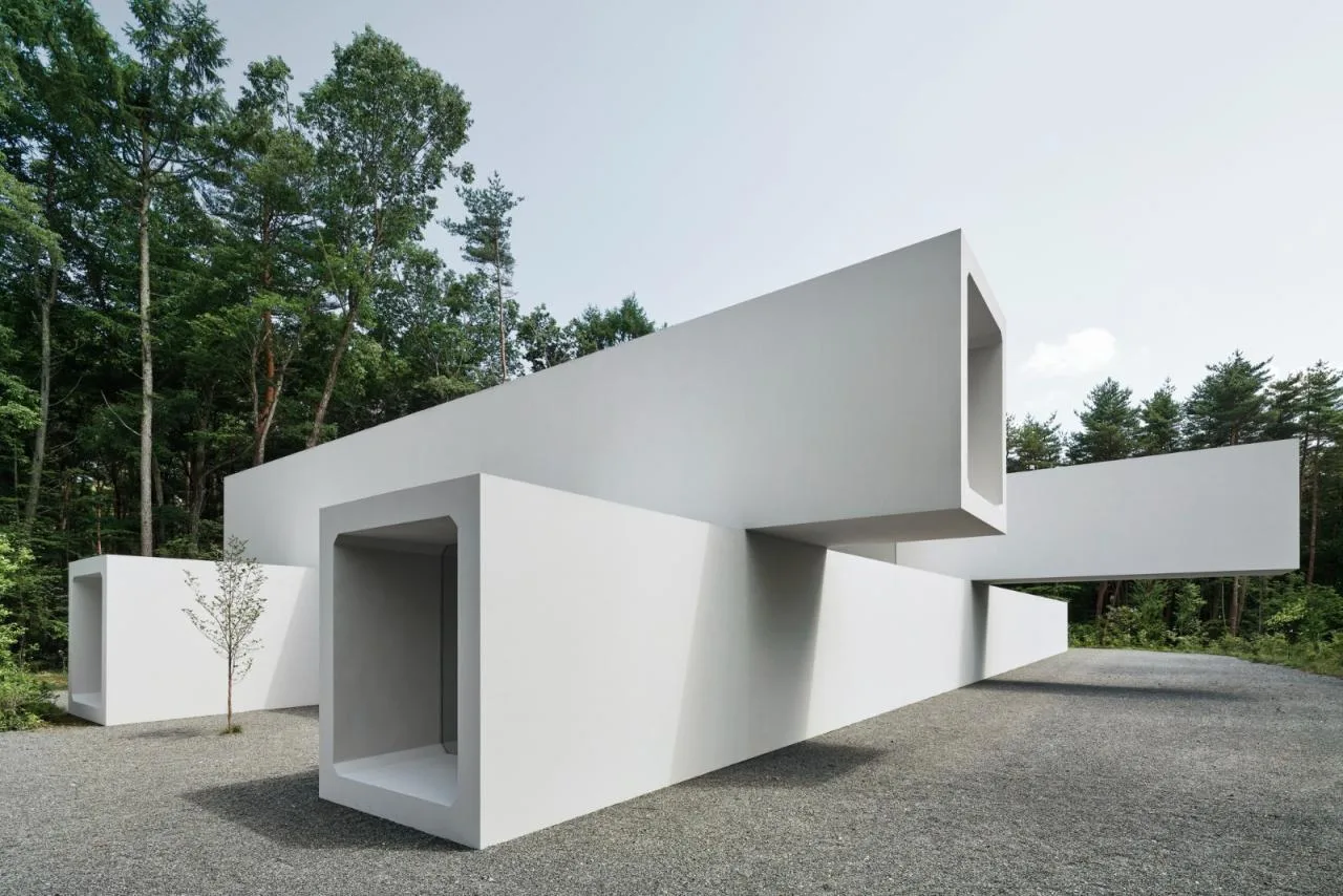 BIM Architecture | Japan Nagano Minimalist Hotel Culvert, Prefabricated Concrete Tunnel/Nendo