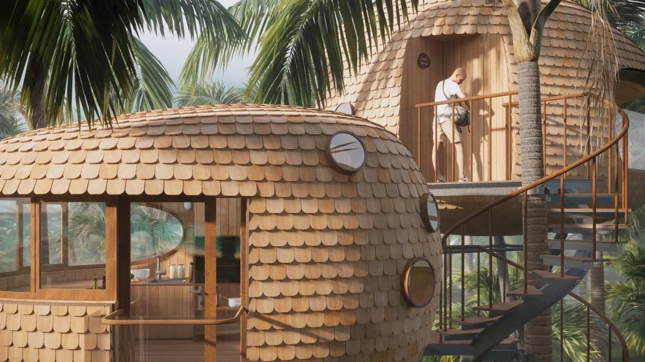 BIM Architecture | Jungle Tree House: Dreaming of Palm Leaves by the Caribbean Sea/Starry Architecture Studio