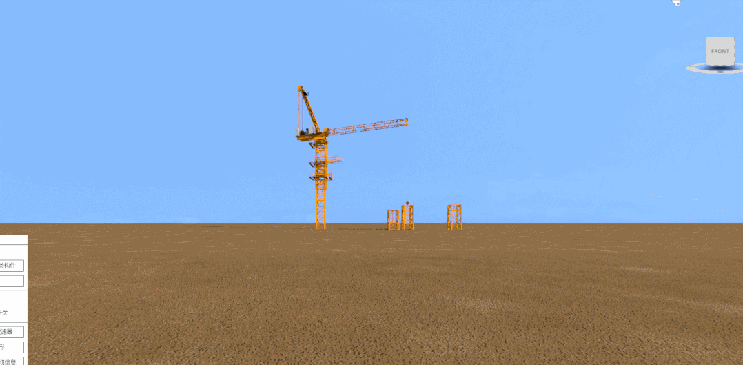 Tower crane keyframe animation editing