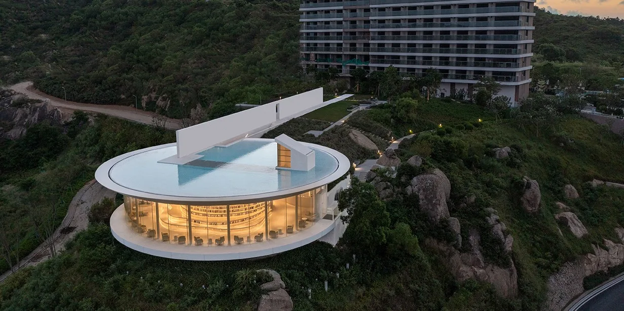BIM Architecture | Seaside Bookstore on the Cliff: Huizhou Shuangyue Bay Yidrip Water Library/Sanwen Architecture