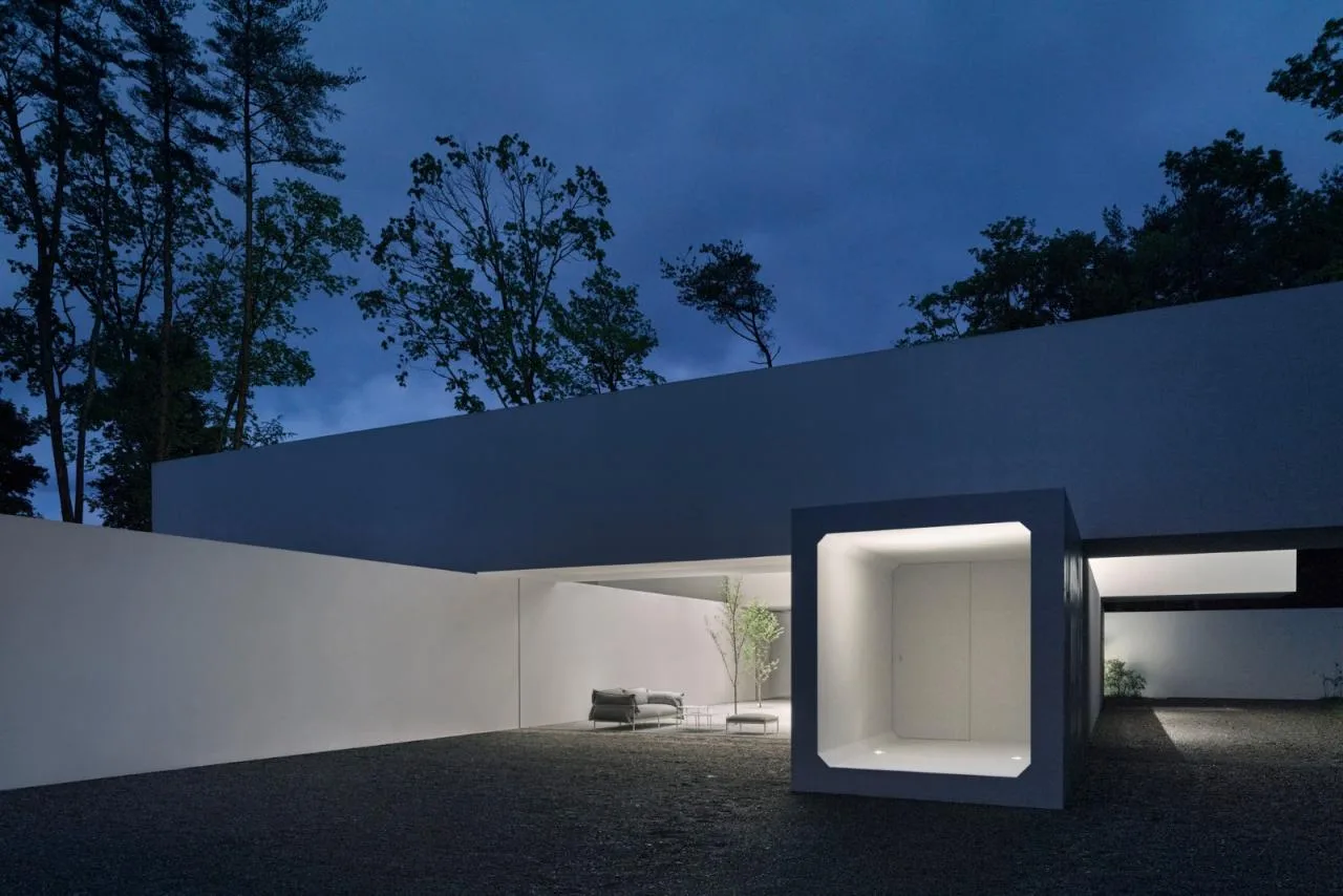 BIM Architecture | Japan Nagano Minimalist Hotel Culvert, Prefabricated Concrete Tunnel/Nendo