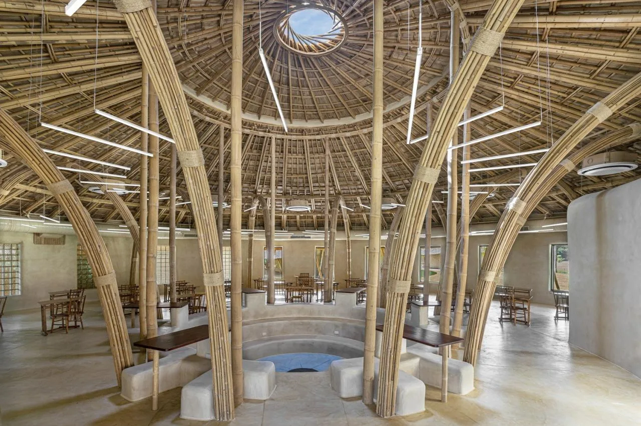 BIM Architecture | Bamboo Structure Architecture, Panyaden Middle School Library/Chiangmai Life Architects