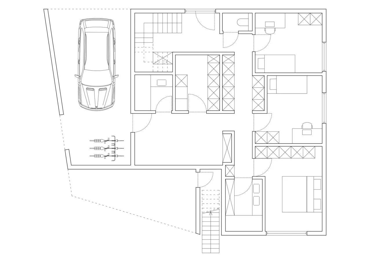 BIM Architecture | HEIDE Residence First Floor Plan / Airship Architecture + Architecture Studio Vos